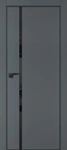 Межкомнатная дверь P-22  кромка ABS черная c 4-х ст. Графит матовый