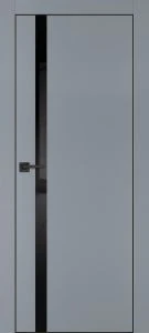 Межкомнатная дверь PX-8  черная кромка с 4-х ст. Серый матовый